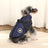 Padded cotton dog jacket with built-in lead vest in Green, top view