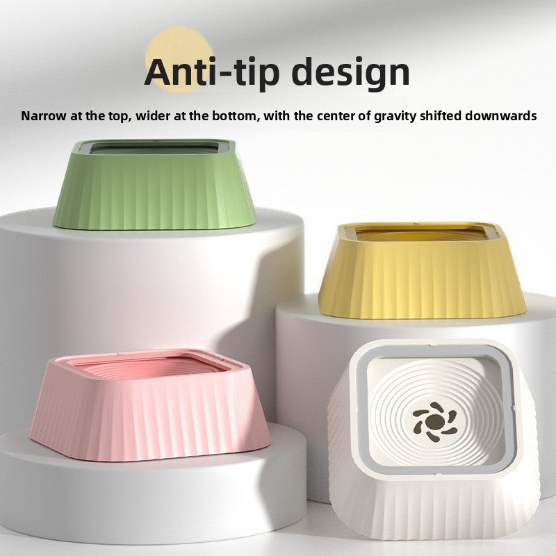 Floating Pet Drinking Bowl with Anti-Knock Base and Neck Protection for Cats and Dogs