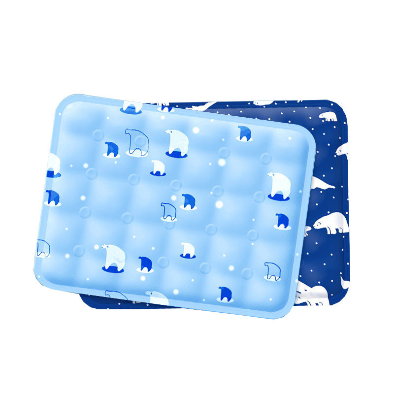 Self-cooling gel pet mat with cute print for cats and dogs, product image 1