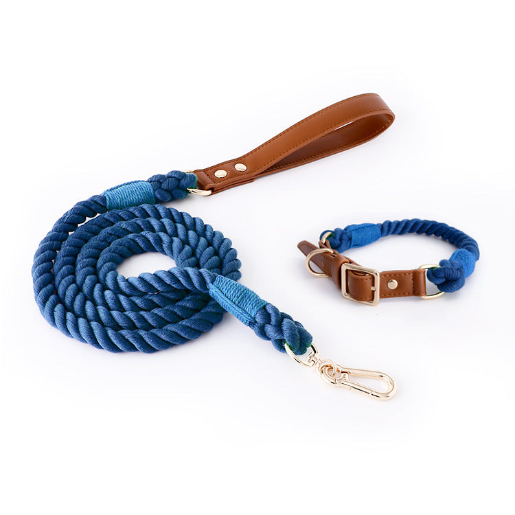 Braided cotton rope dog lead or collar, ideal for everyday use