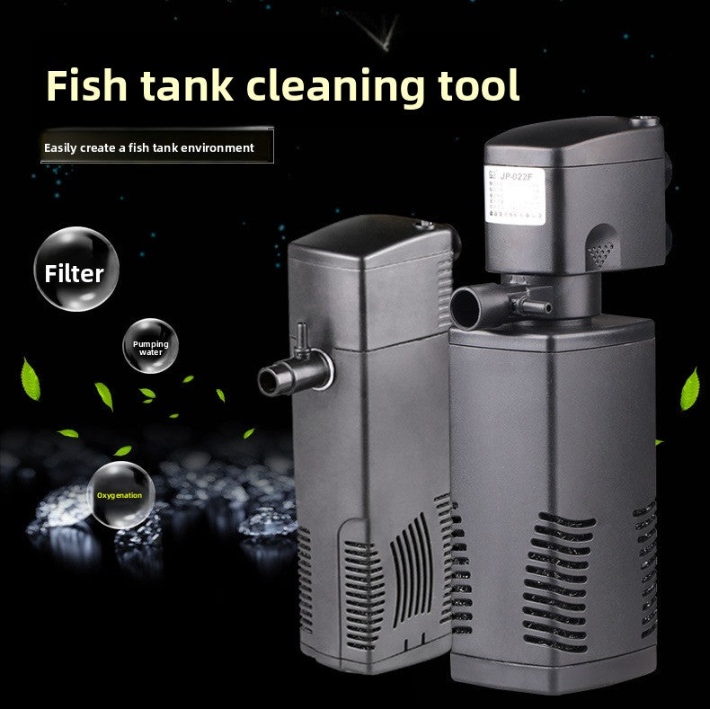 Submersible aquarium filter pump with aeration for fish tanks, view 1