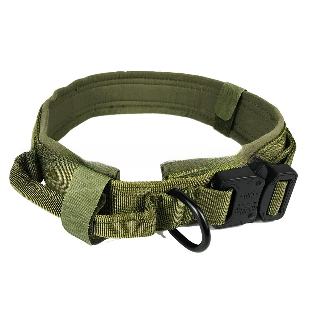 Tactical nylon dog collar with cobra buckle, 3 sizes available