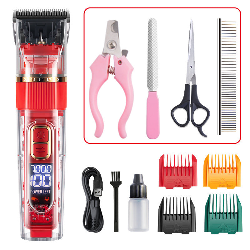 Pet Hair Clipper Grooming Kit with Steel Comb and Scissors