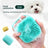 Pet bath brush with shampoo dispenser, alternative angle view