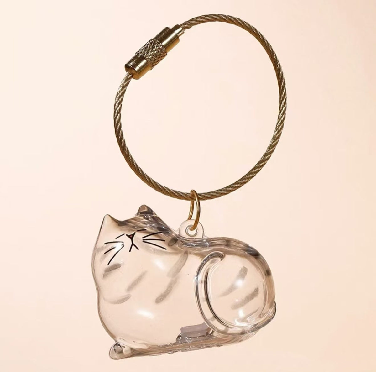 Transparent Animal Hair Memorial Keychain Pendant