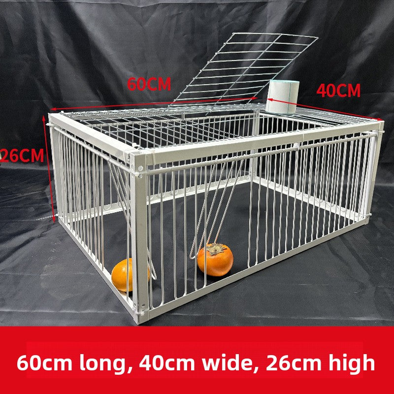 White metal pigeon loft landing cage with one way door, view 8
