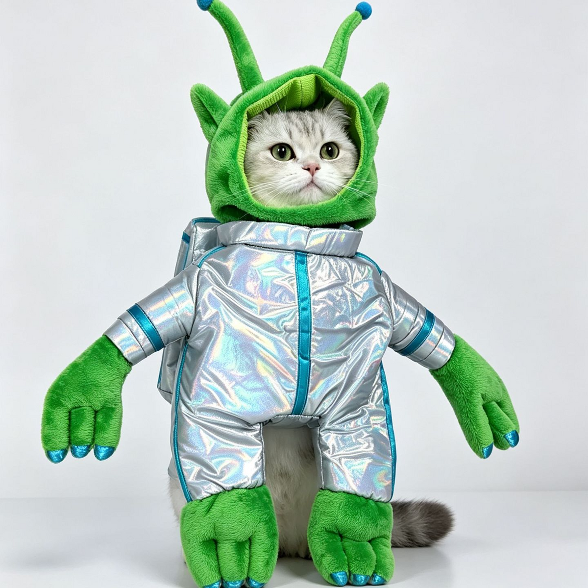 Soft polyester alien fancy dress outfit for small pets