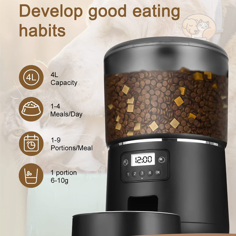 Automatic 4L Cat Feeder with App Control and Timed Portion Dispensing