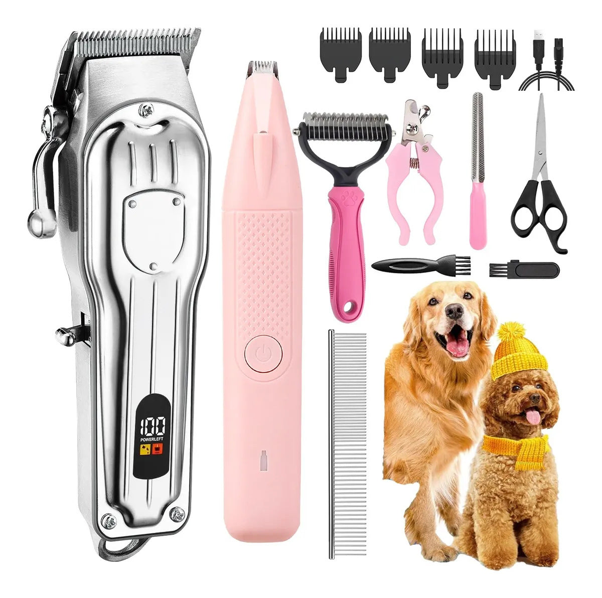 Cordless Electric Pet Clipper with Titanium Alloy Blades