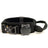 Wide tactical nylon dog collar for large dogs in Black, in use with a pet