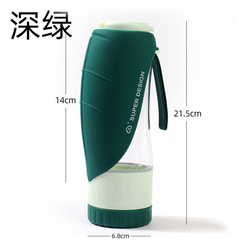 Portable Silicone Pet Water and Feeding Cup with Leak-Proof Leaf Design for Walks