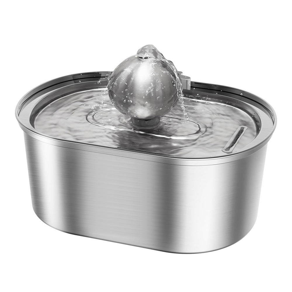 3.2L Stainless Steel Pet Water Fountain with Silent Pump and 3-Stage Filtration