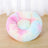 Tie Dye Round Plush Pet Bed for Cats and Small Dogs