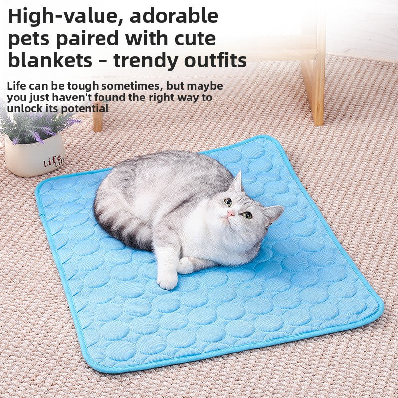 Blue ice silk pet cooling mat for cats and dogs, photo 4