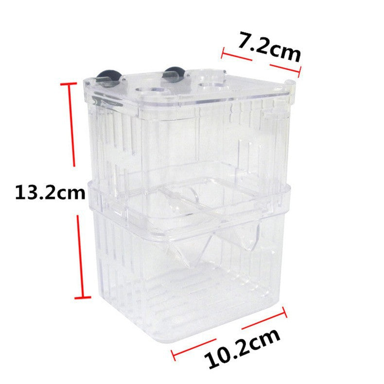 Clear acrylic fish breeding box for guppies in a tank, view 5