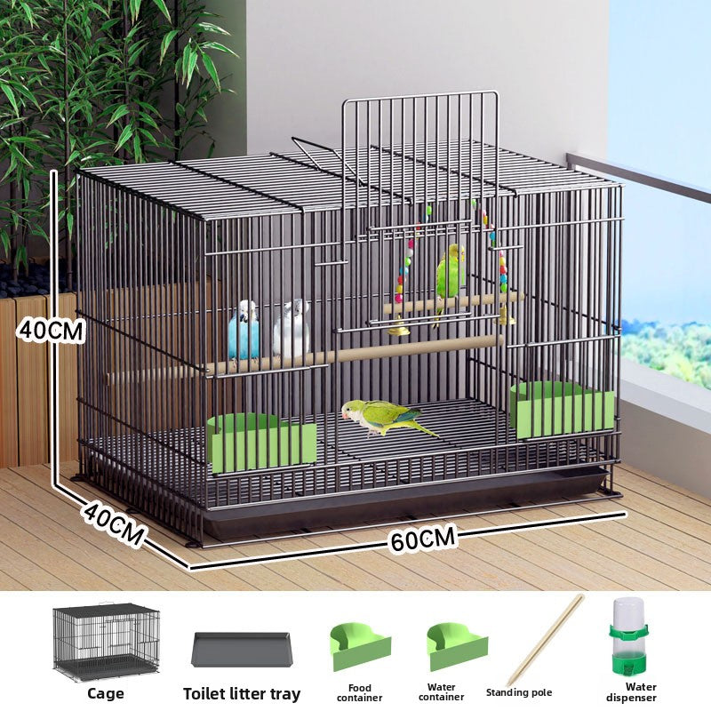 Iron bird cage for budgies and cockatiels in black or white, view 21