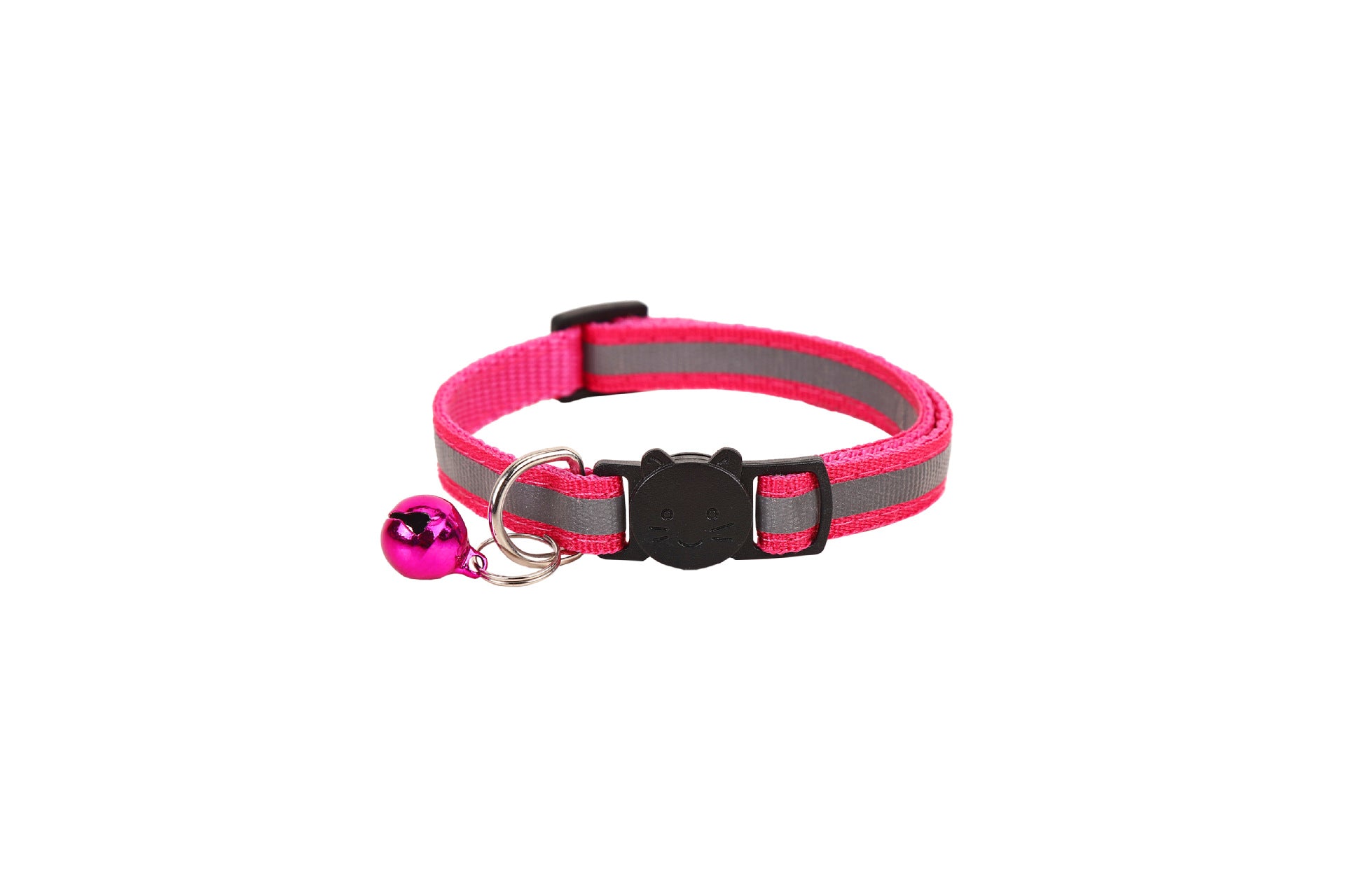 Reflective breakaway cat collar with silicone AirTag holder sleeve and bell, view 10