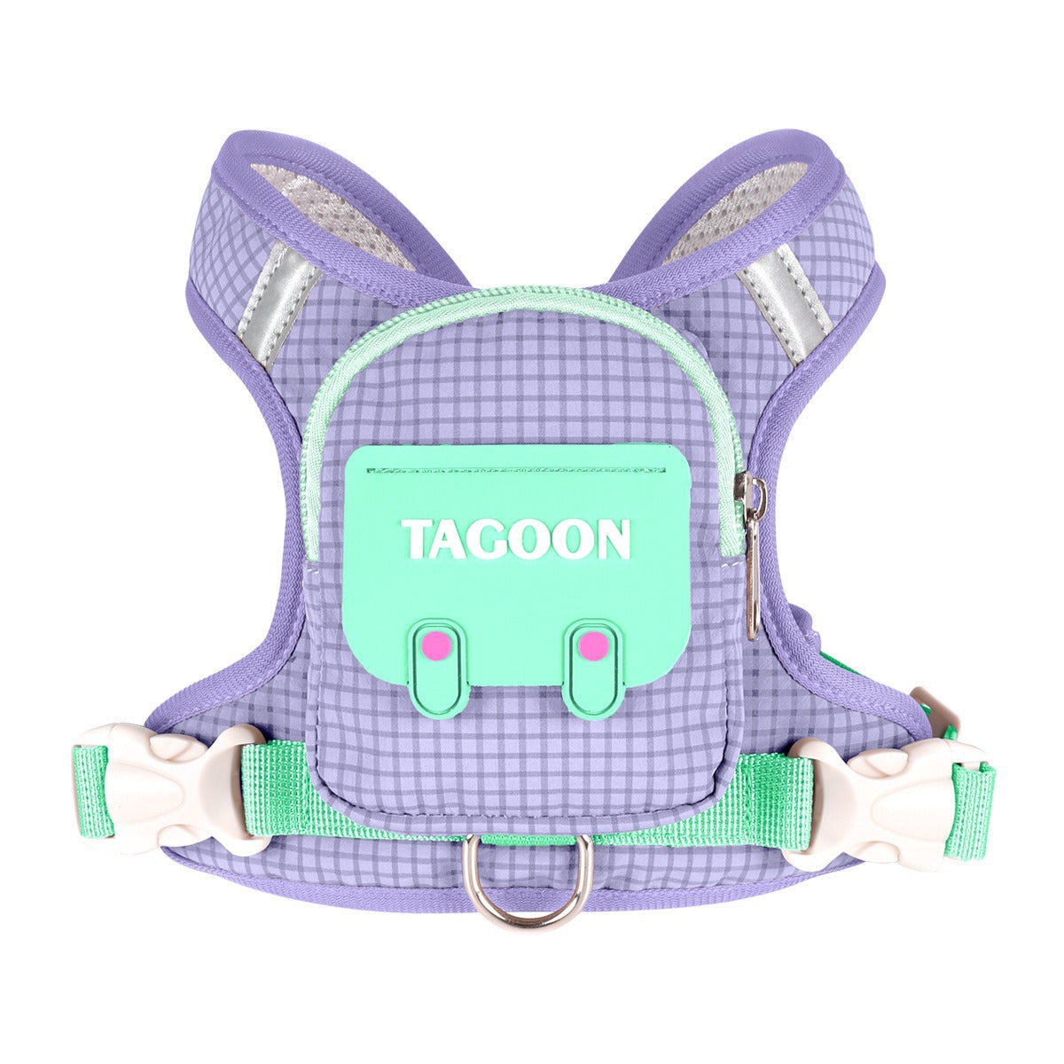 Reflective nylon dog harness and lead set with quick-release buckle, product image 8