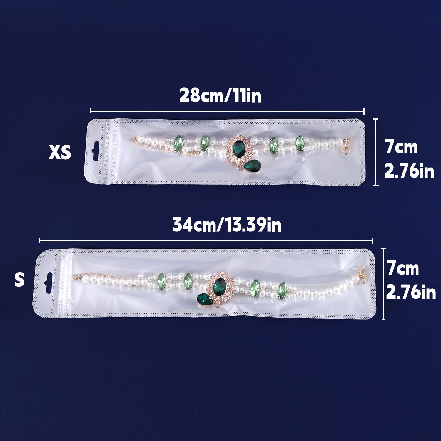 Pearl cat collar with crystal pendant on a small pet, product image 2