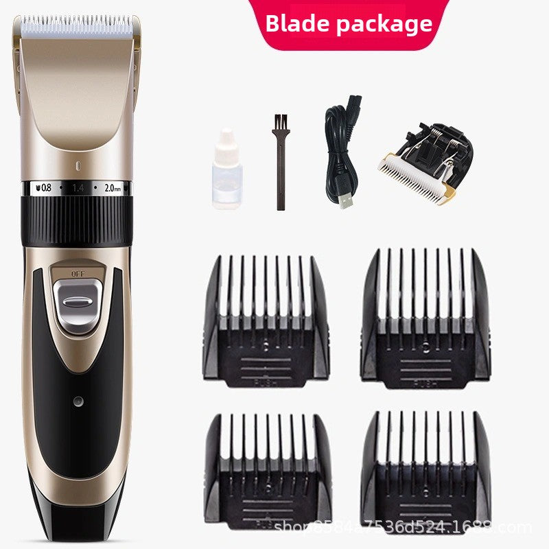 Pet Hair Clipper Set with 4 Limit Combs, Rechargeable Dual Voltage