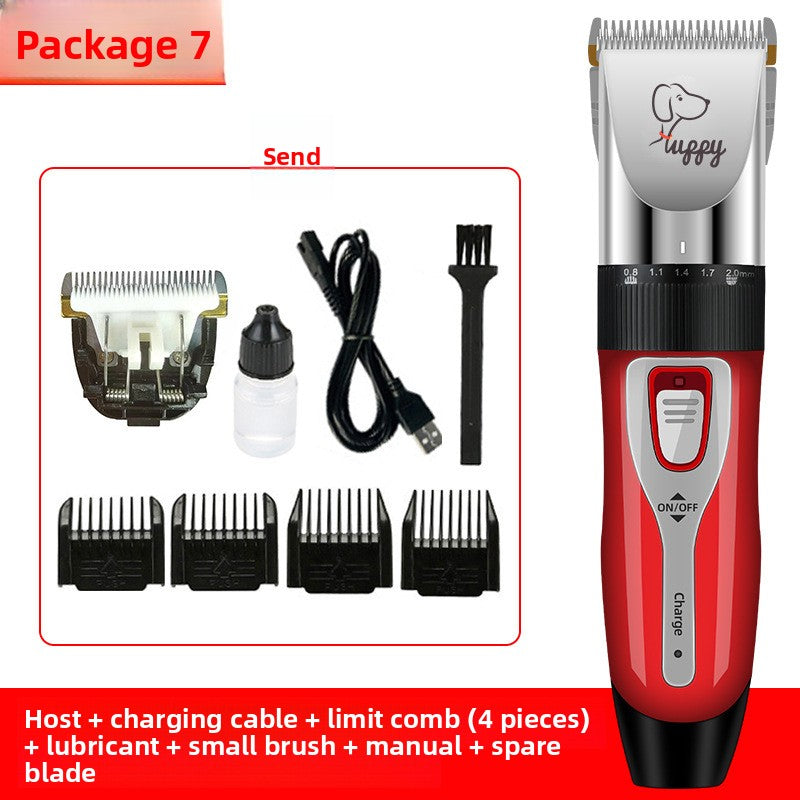 Cordless Dog Hair Clipper Kit with Thin or Thick Cutter Heads