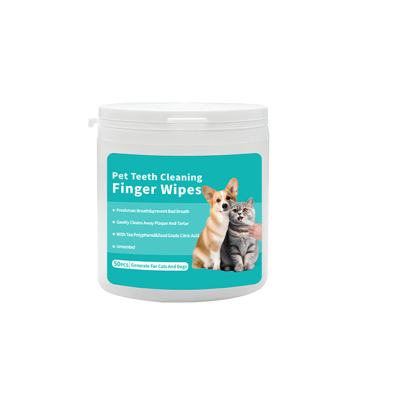 Pet Dental Finger Wipes and Grooming Gloves Set for Dogs and Cats