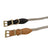 Khaki leather and nylon dog collar with metal buckle, product image 5