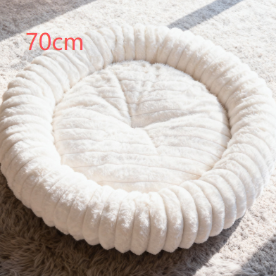 Round Flannel Pet Bed Cushion with PP Cotton Filling