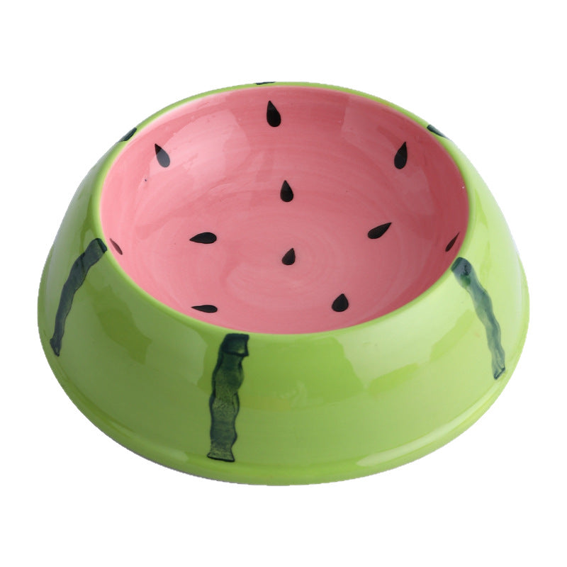 Ceramic Fruit-Shaped Pet Feeding Bowl with Anti-Spill Base in Small and Large Sizes