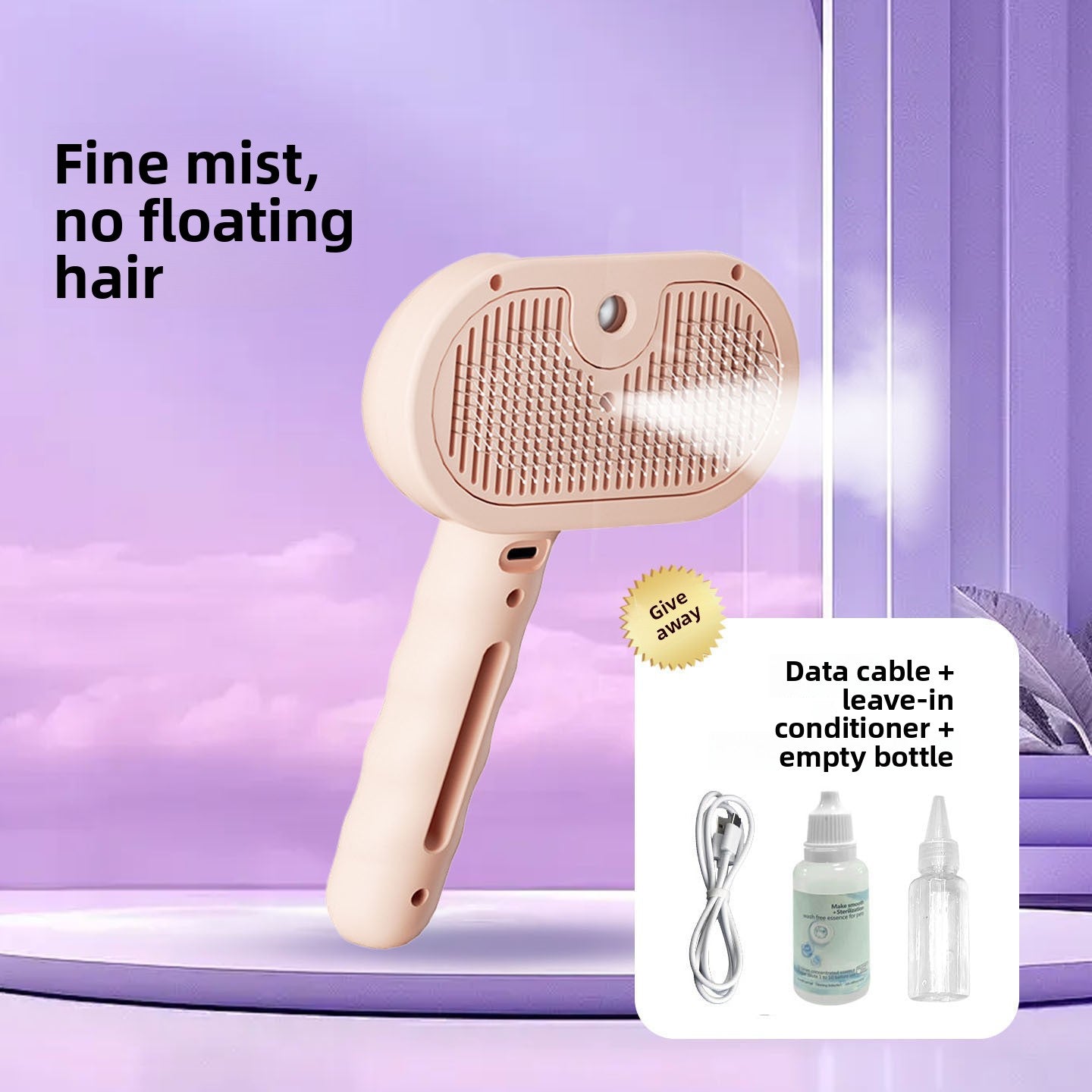 Pet Spray Grooming Comb with Detangler for Dogs and Cats