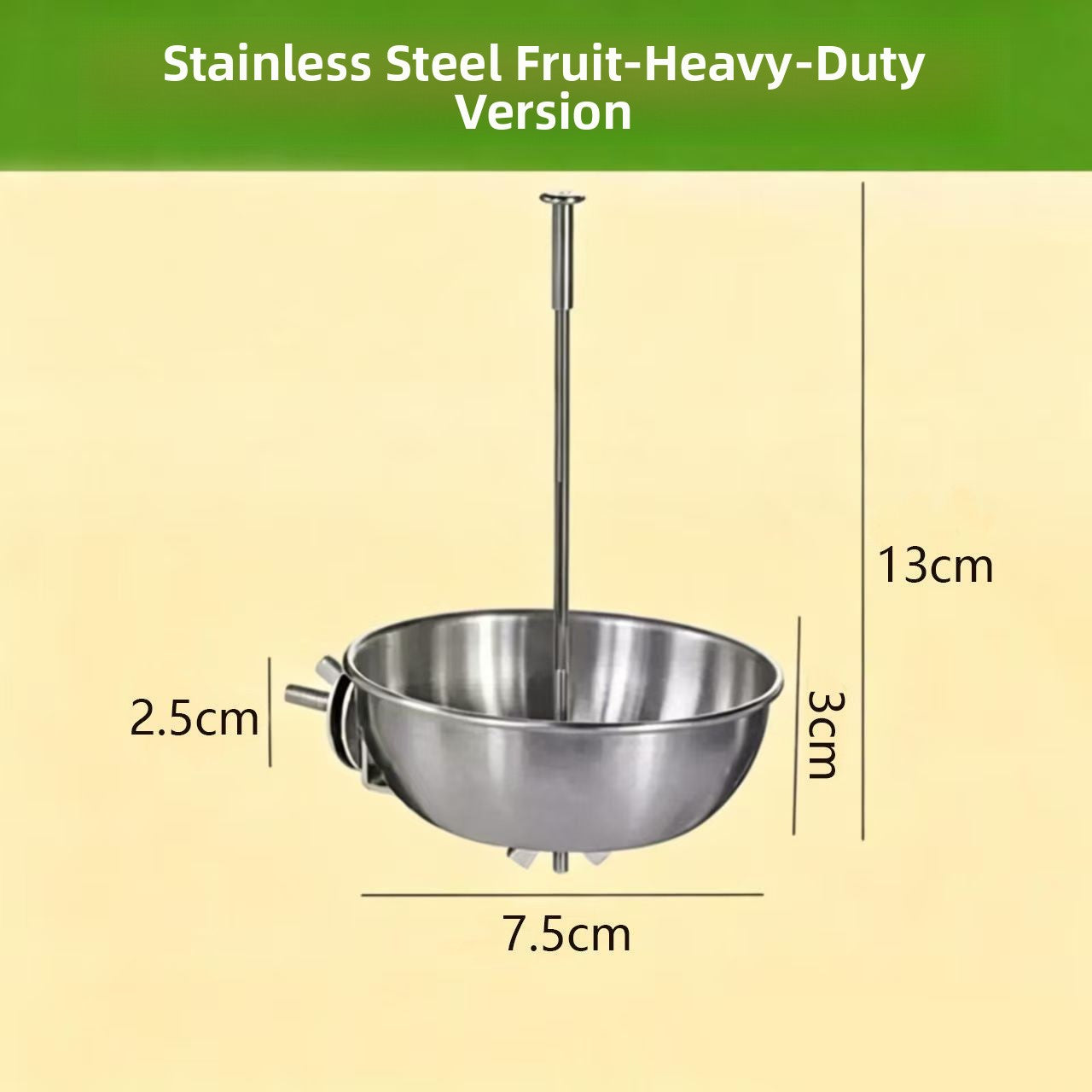Stainless steel bird feeder with fruit fork and vegetable hook, view 6
