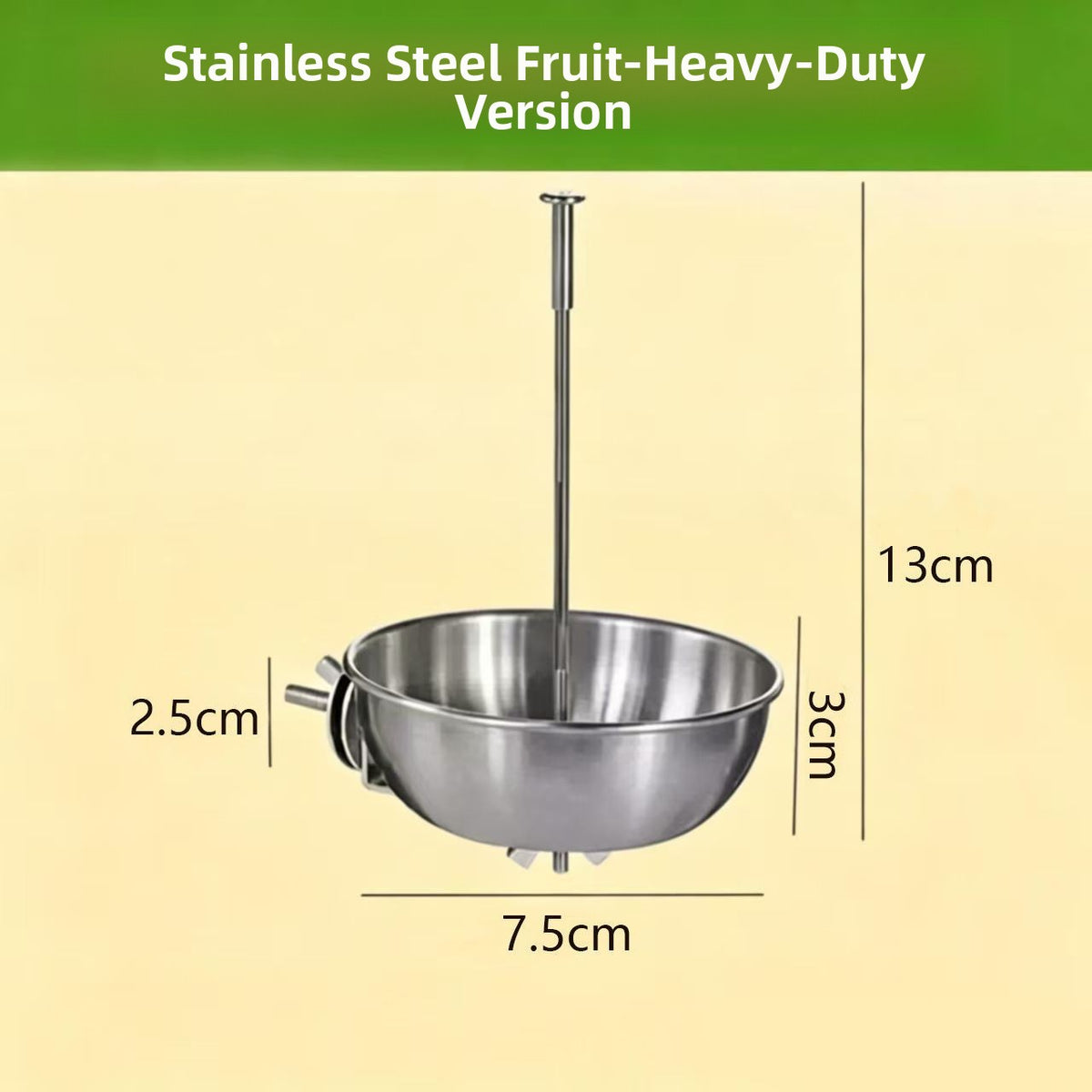 Stainless steel bird feeder with fruit fork and vegetable hook, view 6