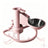 Gravity pet water dispenser bowl with anti-tip base in Raised Steel Bowl, Pink