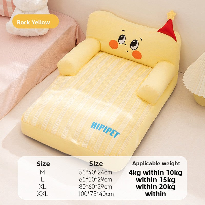 Detachable open pet bed with matching pillow in a cute print pattern, photo 47