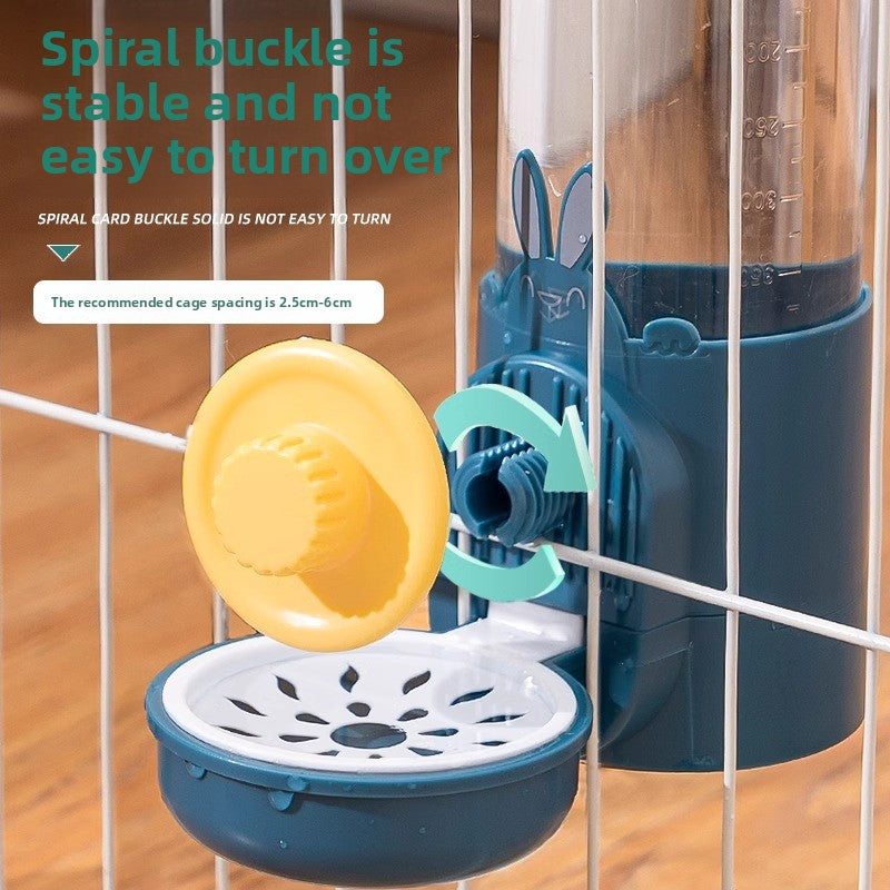 Hanging Automatic Small Pet Water Bottle and Feeder Combo for Rabbits and Hamsters