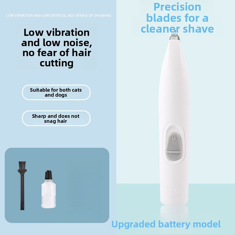 Silent Cordless Paw Hair Clipper for Dogs, Battery or USB