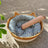 Woven rattan cat bed with cat ears and toy ball, view 60