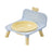 Anti-Spill Square Ceramic Pet Bowl with Raised Stand in Four Light Colours