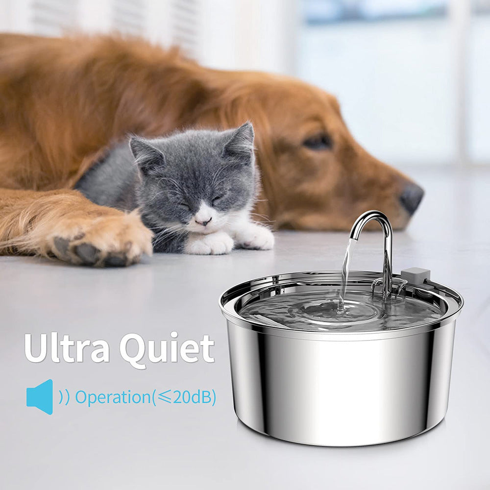 3.2L Stainless Steel Automatic Pet Water Fountain with Multiple Spout Styles