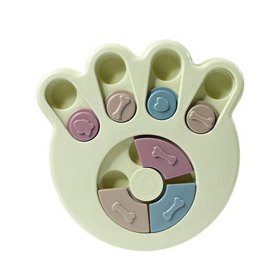 Dog puzzle slow feeder bowl in Paw, Green