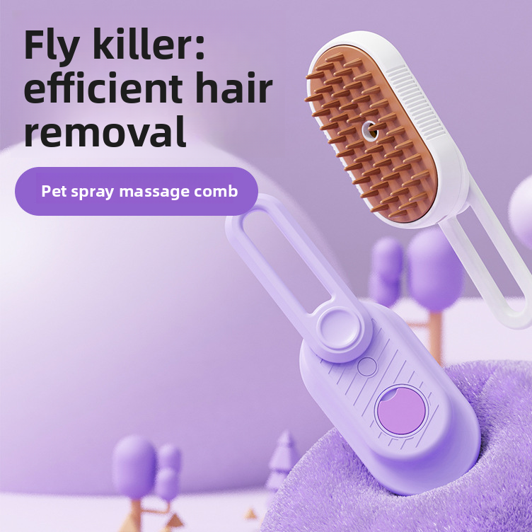 Pet Steam Spray Grooming Brush with Rotating Head for Cats and Dogs