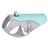 Lightweight summer dog vest with reflective trim in Blue, in use with a pet