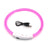 USB rechargeable LED silicone dog collar in Pink Fibre Optic, material detail
