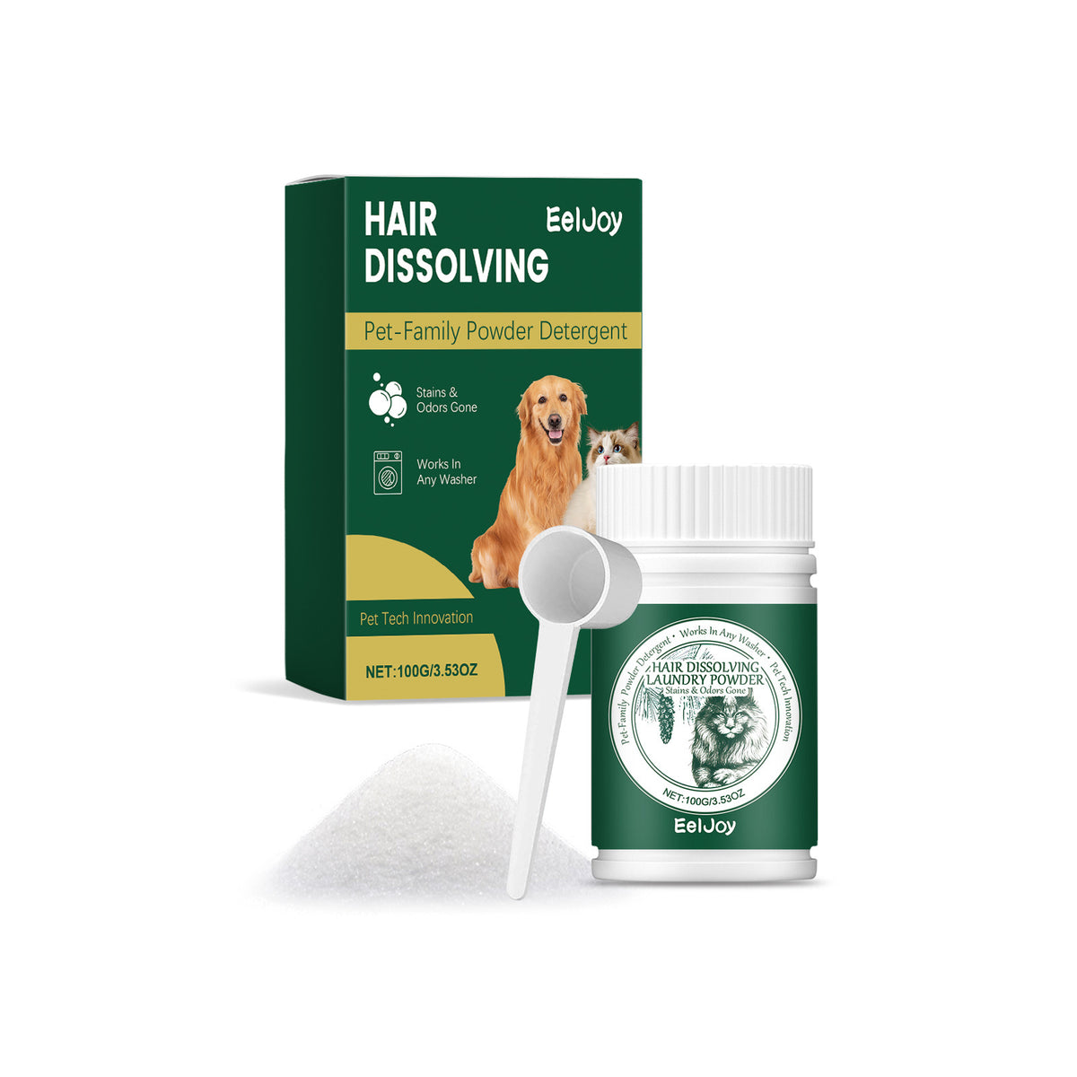 Pet Hair Dissolving Laundry Powder with Stain Removal