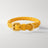 Woven leather look dog collar and lead in sunlight yellow