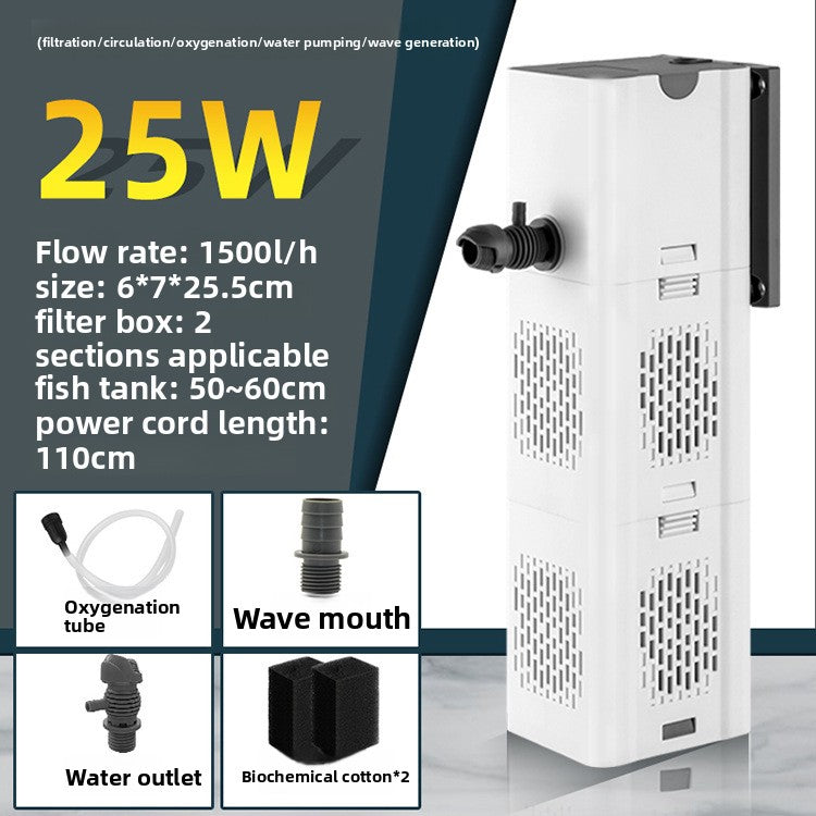 Submersible three in one aquarium filter pump for fish tanks, view 9