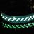 LED light up pet collar with black striped strap and red glow