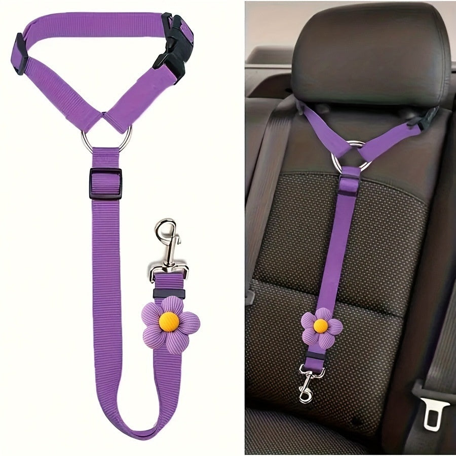Elastic dog car headrest lead in nylon webbing, product image 7