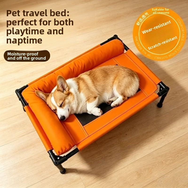 Foldable Elevated Dog Bed, Raised Cooling Cot for Outdoor Use