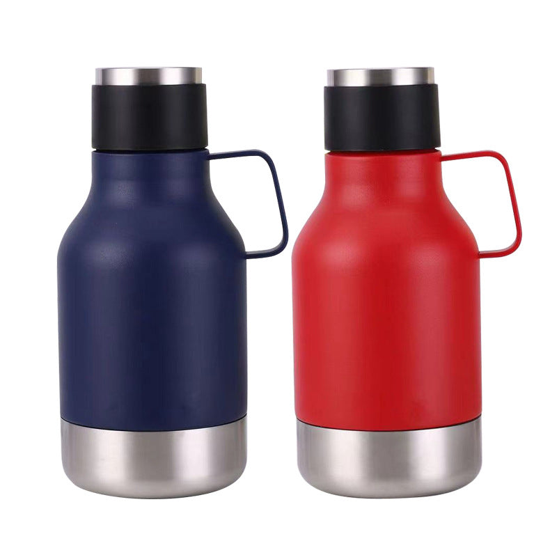 40oz Stainless Steel Insulated Pet Water Bottle with Cup Lid and Bowl Base, 1200ml
